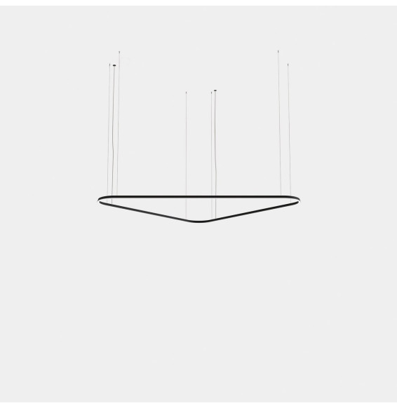 LedsC4 - Luminaria colgante Geometric triangular mini 2500mm LED 172 blanco cálido 2700K ON-OFF negro 9981lm