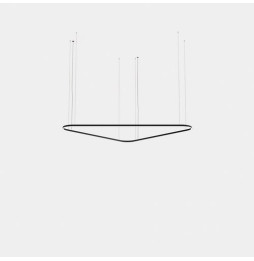 LedsC4 - Luminaria colgante Geometric triangular mini 2500mm LED 172 blanco cálido 2700K ON-OFF oro 9981lm