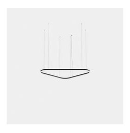 LedsC4 - Luminaria colgante Geometric triangular mini doble LED 220 blanco cálido 2700K ON-OFF oro 12500lm