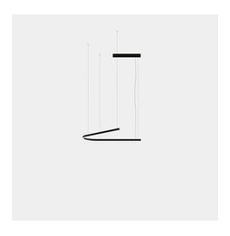 LedsC4 - Luminaria colgante Geometric V superficie Slim 1,5m LED 78.6 blanco cálido 2400K DALI-2 negro 4071lm