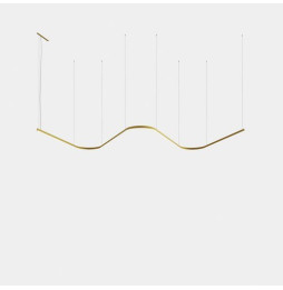 LedsC4 - Luminaria colgante Geometric W mini 1,5m LED 172.3 blanco cálido 3000K 0-10V oro 10654lm