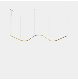 LedsC4 - Luminaria colgante Geometric W mini 1,5m LED 172.3 blanco neutro 4000K 0-10V oro 11437lm