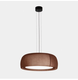 LedsC4 - Luminaria colgante Gong LED 25.6 2700K DALI-2 marrón RAL 8016 matt tejido textil rojo 1166lm