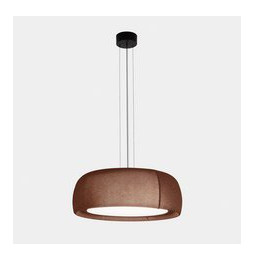 LedsC4 - Luminaria colgante Gong LED 25.6 2700K DALI-2 marrón RAL 8016 matt tejido textil rojo 1166lm