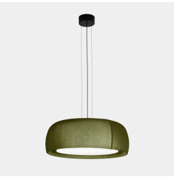 LedsC4 - Luminaria colgante Gong LED 25.6 2700K DALI-2 verde RAL 6003 matt tejido textil verde 1166lm
