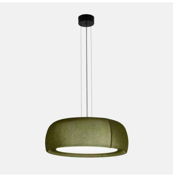 LedsC4 - Luminaria colgante Gong LED 25.6 2700K DALI-2 verde RAL 6003 matt tejido textil verde 1166lm