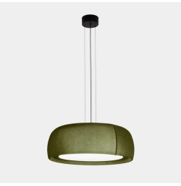 LedsC4 - Luminaria colgante Gong LED 25.6 2700K DALI-2 verde RAL 6003 matt tejido textil verde 1166lm