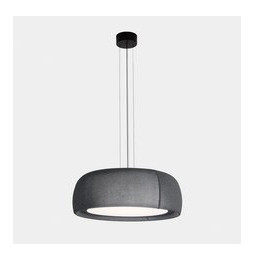 LedsC4 - Luminaria colgante Gong LED 25.6 2700K DALI-2 negro tejido textil gris 1166lm