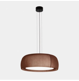 LedsC4 - Luminaria colgante Gong LED 25.6 3000K DALI-2 marrón RAL 8016 matt tejido textil rojo 1274lm