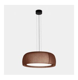 LedsC4 - Luminaria colgante Gong LED 25.6 3000K DALI-2 marrón RAL 8016 matt tejido textil rojo 1274lm