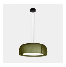 LedsC4 - Luminaria colgante Gong LED 25.6 4000K DALI-2 verde RAL 6003 matt tejido textil verde 1296lm