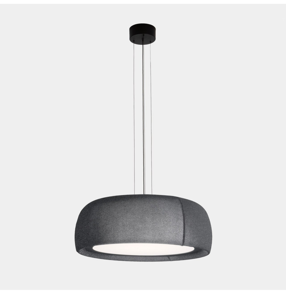 LedsC4 - Luminaria colgante Gong LED 27.4 2700K PHASE CUT tejido textil gris negro 1166lm LedsC4 - Luminaria colgante Gong LED 27.4 2700K PHASE CUT tejido textil gris negro 1166lm