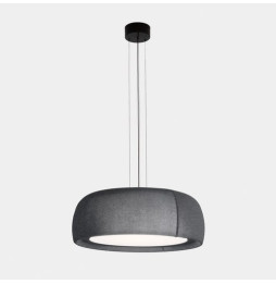 LedsC4 - Luminaria colgante Gong LED 27.4 2700K PHASE CUT tejido textil gris negro 1166lm