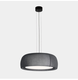 LedsC4 - Luminaria colgante Gong LED 27.4 3000K PHASE CUT negro tejido textil gris 1274lm