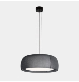 LedsC4 - Luminaria colgante Gong LED 27.4 3000K PHASE CUT negro tejido textil gris 1274lm