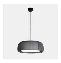 LedsC4 - Luminaria colgante Gong LED 27.4 3000K PHASE CUT negro tejido textil gris 1274lm
