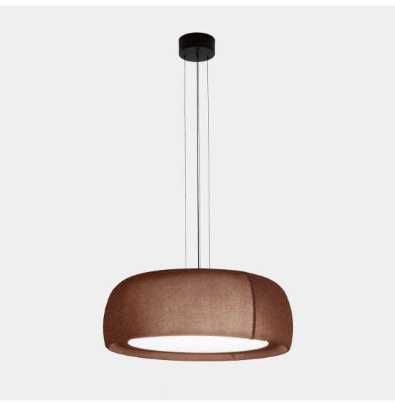 LedsC4 - Luminaria colgante Gong LED 27.4 4000K PHASE CUT marrón RAL 8016 matt tejido textil rojo 1296lm