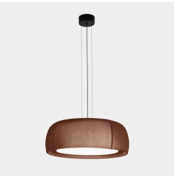 LedsC4 - Luminaria colgante Gong LED 27.4 4000K PHASE CUT marrón RAL 8016 matt tejido textil rojo 1296lm