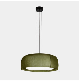LedsC4 - Luminaria colgante Gong LED 27.4 3000K PHASE CUT verde RAL 6003 matt tejido textil verde 1274lm