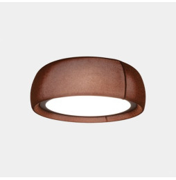 LedsC4 - Plafón Gong LED 32.4 2700K DALI-2 marrón RAL 8016 matt tejido textil rojo 1464lm