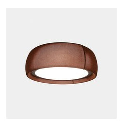 LedsC4 - Plafón Gong LED 32.4 2700K DALI-2 marrón RAL 8016 matt tejido textil rojo 1464lm
