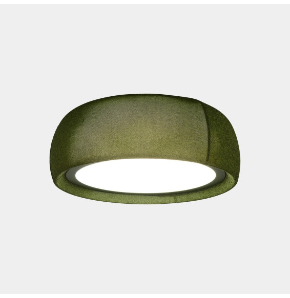 LedsC4 - Plafón Gong LED 32.4 2700K DALI-2 verde RAL 6003 matt tejido textil verde 1464lm