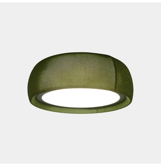 LedsC4 - Plafón Gong LED 32.4 3000K DALI-2 verde RAL 6003 matt tejido textil verde 1553lm