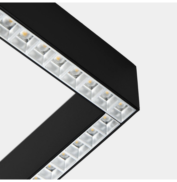 LedsC4 - Sistema lineal Infinite Slim Continuity Left cuadrado colgante 28.7 blanco neutro 4000K CRI 90 DALI-2/PUSH negro IP40 3
