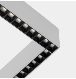 LedsC4 - Sistema lineal Infinite Slim Continuity Left cuadrado colgante 28.7 blanco neutro 4000K CRI 90 ON-OFF Anodizado gratado