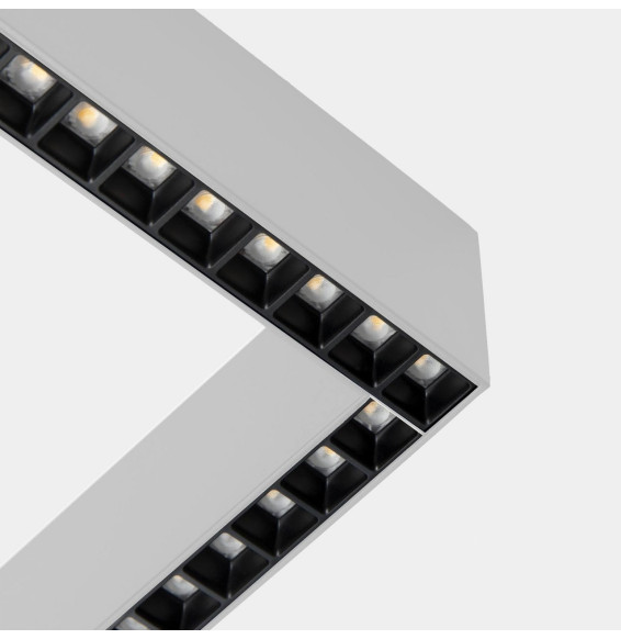 LedsC4 - Sistema lineal Infinite Slim Continuity Left cuadrado colgante 28.7 blanco neutro 4000K CRI 90 ON-OFF Anodizado gratado