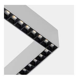 LedsC4 - Sistema lineal Infinite Slim Continuity Left cuadrado colgante 28.7 blanco neutro 4000K CRI 90 ON-OFF Anodizado gratado