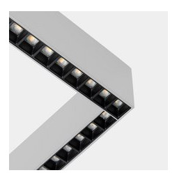 LedsC4 - Sistema lineal Infinite Slim Continuity Right cuadrado colgante 28.7 blanco cálido 3000K CRI 90 ON-OFF Anodizado gratad