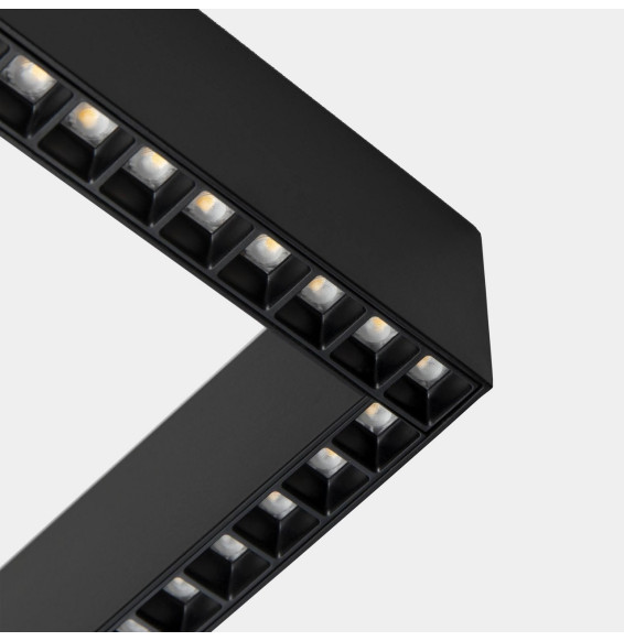 LedsC4 - Sistema lineal Infinite Slim Continuity Right cuadrado colgante 28.7 blanco cálido 3000K CRI 90 ON-OFF negro IP40 2949l