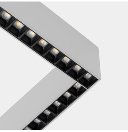 LedsC4 - Sistema lineal Infinite Slim Continuity Right cuadrado colgante 28.7 blanco neutro 4000K CRI 90 ON-OFF Anodizado gratad