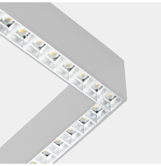 LedsC4 - Sistema lineal Infinite Slim Continuity Right cuadrado superficie 28.7 blanco cálido 3000K CRI 90 ON-OFF Anodizado grat