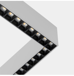 LedsC4 - Sistema lineal Infinite Slim Continuity Right cuadrado superficie 28.7 blanco cálido 3000K CRI 90 ON-OFF Anodizado grat