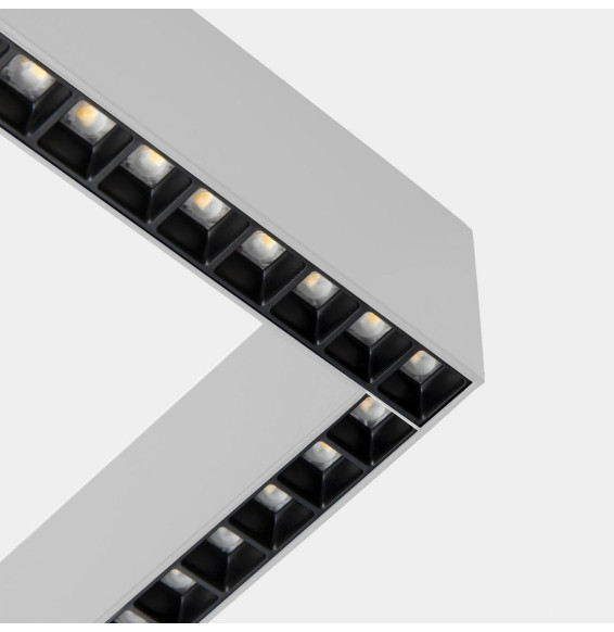 LedsC4 - Sistema lineal Infinite Slim Continuity Right cuadrado superficie 28.7 blanco cálido 3000K CRI 90 ON-OFF Anodizado grat