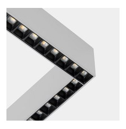 LedsC4 - Sistema lineal Infinite Slim Continuity Right cuadrado superficie 28.7 blanco cálido 3000K CRI 90 ON-OFF Anodizado grat