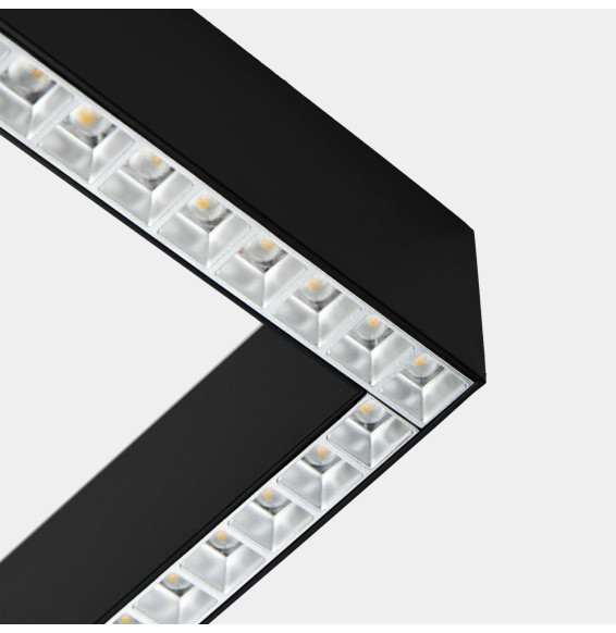 LedsC4 - Sistema lineal Infinite Slim Starter Left cuadrado colgante 28.7 blanco cálido 3000K CRI 90 DALI-2/PUSH negro IP40 3481
