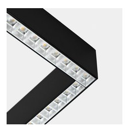 LedsC4 - Sistema lineal Infinite Slim Starter Left cuadrado colgante 28.7 blanco cálido 3000K CRI 90 DALI-2/PUSH negro IP40 3481