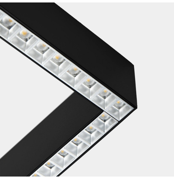 LedsC4 - Sistema lineal Infinite Slim Starter Left cuadrado colgante 28.7 blanco cálido 3000K CRI 90 ON-OFF negro IP40 3481lm