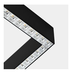 LedsC4 - Sistema lineal Infinite Slim Starter Left cuadrado colgante 28.7 blanco cálido 3000K CRI 90 ON-OFF negro IP40 3481lm
