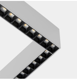 LedsC4 - Sistema lineal Infinite Slim Starter Left cuadrado colgante 28.7 blanco neutro 4000K CRI 90 ON-OFF Anodizado gratado IP