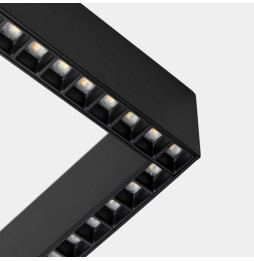 LedsC4 - Sistema lineal Infinite Slim Starter Left cuadrado superficie 28.7 blanco cálido 3000K CRI 90 DALI-2/PUSH negro IP40 29