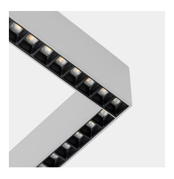 LedsC4 - Sistema lineal Infinite Slim Starter Left cuadrado superficie 28.7 blanco neutro 4000K CRI 90 ON-OFF Anodizado gratado 