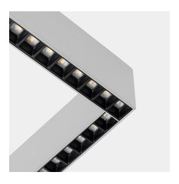 LedsC4 - Sistema lineal Infinite Slim Starter Right cuadrado colgante 28.7 blanco cálido 3000K CRI 90 DALI-2/PUSH Anodizado grat
