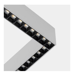 LedsC4 - Sistema lineal Infinite Slim Starter Right cuadrado colgante 28.7 blanco cálido 3000K CRI 90 ON-OFF Anodizado gratado I