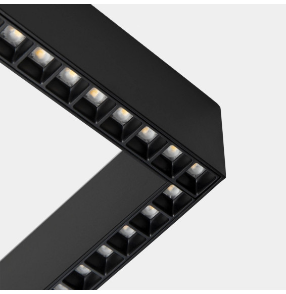 LedsC4 - Sistema lineal Infinite Slim Starter Right cuadrado colgante 28.7 blanco neutro 4000K CRI 90 DALI-2/PUSH negro IP40 310