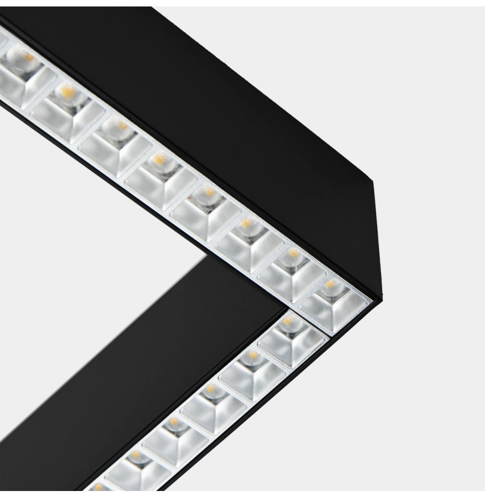 LedsC4 - Sistema lineal Infinite Slim Starter Right cuadrado colgante 28.7 blanco neutro 4000K CRI 90 ON-OFF negro IP40 3664lm