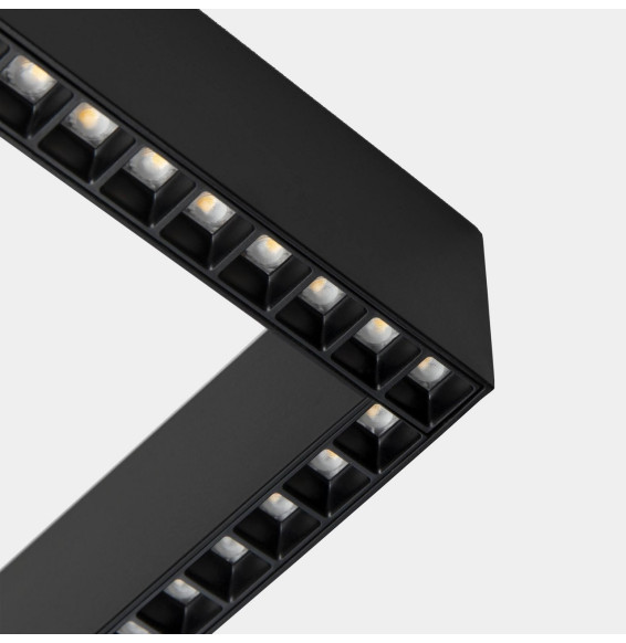 LedsC4 - Sistema lineal Infinite Slim Starter Right cuadrado superficie 28.7 blanco cálido 3000K CRI 90 DALI-2/PUSH negro IP40 2